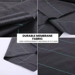 Heavy Duty Weed Membrane - Roll Size (2 x 20m) - Weed Control Membrane Ground Cover for Landscape Gardening and Flower Beds