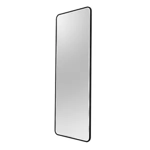 Kallas Metal Flat Wall Mirror Matte Black/bevel edge