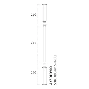 Solo Stair Spindle Pine and Chrome Box of 20 (H) 895mm x (W) 41mm x (T) 41mm