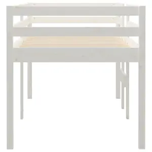 Berkfield High Sleeper Bed White 90x190 cm 3FT Single Solid Wood Pine