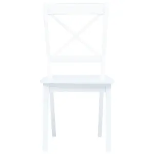 Berkfield Dining Chairs 4 pcs White Solid Rubber Wood