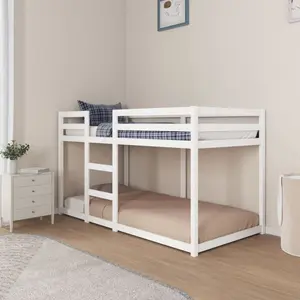 Cullompt Harriet Bee Bunk Bed 90x200 Cm Solid Wood Pine White / 80 x 200 cm