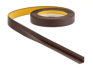 Pvc skirting board trim self-adhesive flexible 800-10 - 5m roll 10x10mm dark brown