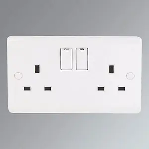 LAP Double 13A Switched socket & Colour matched inserts, Pack of 5