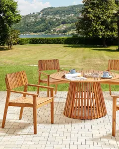 Set of 4 Garden Chairs AGELLO Acacia Wood Light Wood