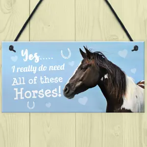 Red Ocean Funny Horse Lover Gift Horse Sign Funny Hanging Stable Door Home Wall Plaque