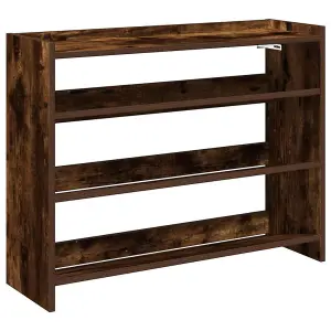 Berkfield Shoe Rack Smoked Oak 80x25x61.5 cm Engineered Wood