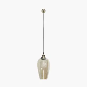 Glass Pendant Ceiling Light with Antique Silver Metal Chain Pendant