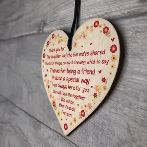 Best Friend Forever Sign Wooden Heart Friendship Sign Birthday Xmas Gift For Friend