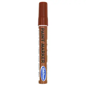 Oil-based Paint Marker Pen Permanent for Tyres Rubber Stone Leather Fabric Plastic Glass (Brown)