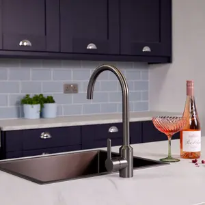 Flode Bryne Kitchen Mixier Tap Brushed Steel Finish