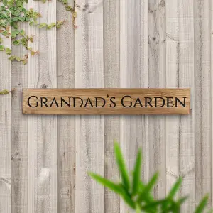 Peak Heritage Engraved Wooden Sign 60cm - Grandad's Garden