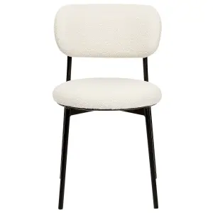 Set of 2 Dining Chairs CASEY Boucle Off-White