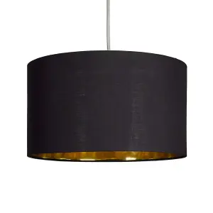 ValueLights Reni Large Modern Black and Gold Pendant Ceiling Light Shade