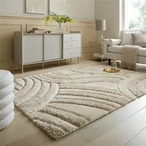 Dunelm Indulgence Dune Rug, Coastal, Size: 80cm X 150cm (2.5ft X 5Ft), Indulgence Dune Natural