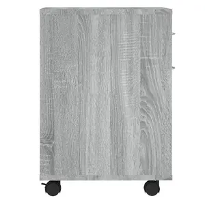 Berkfield Rolling Cabinet Grey Sonoma 45x38x54 cm Engineered Wood