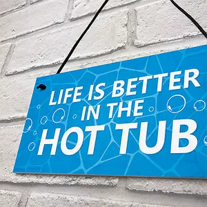 Red Ocean Hot Tub Novelty Plaque For Garden Hot Tub Garden Shed Novelty Home Decor Gifts