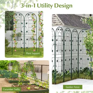 Costway 2 Pack 220 x 50cm Garden Trellis Rustproof Metal Fencing Barrier Plant Support