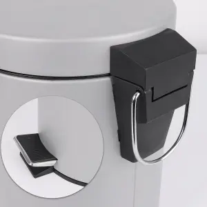 Silver 3L Bathroom Pedal Bin Freestanding