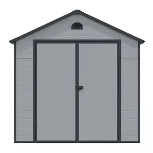 8 x 6 Double Door Apex Plastic Shed (Light Grey)