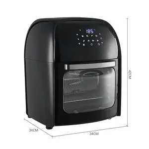 12L Black Kitchen Air Fryer with Rotisserie Basket