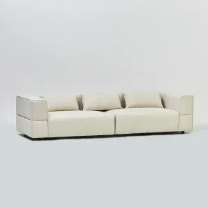 Aurora 2 and 4 Seater Sofa in Mikah Vanilla with Ottoman