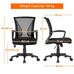 Mid-back Mesh Office Chair Black