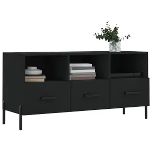 Berkfield TV Cabinet Black 102x36x50 cm Engineered Wood