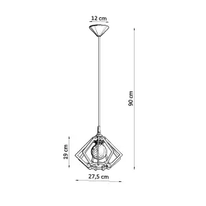 Pompelmo Wood Natural 1 Light Classic Pendant Ceiling Light