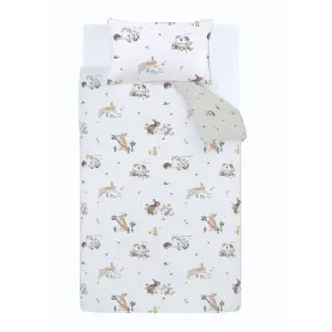 Bianca Bedding Bunny Rabbit Friends Cotton Duvet Cover Set with Pillowcases White