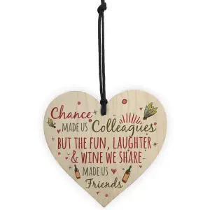 Red Ocean Colleagues Fun, Laughter  Wine Novelty Wooden Hanging Heart Leaving Gift Plaque Novelty Joke Sign