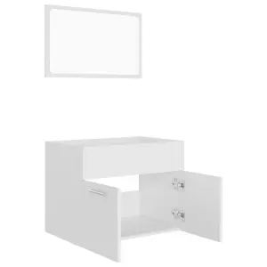 Berkfield 2 Piece Bathroom Furniture Set White Engineered Wood