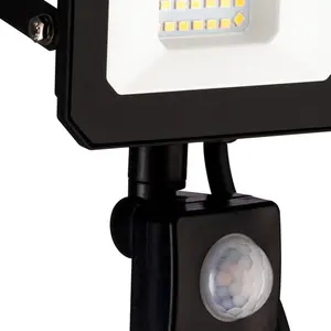 Eglo Basic Risacca-E Black Aluminium Eco Friendly LED Motion Sensor Flood Light, 20W