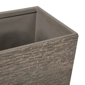 Rectangular Plant Pot 25 x 60 x 45 cm Brown EDESSA