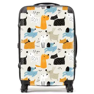 Hand Drawn Dogs Suitcase - Medium