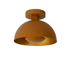 Lucide Siemon Modern Flush Ceiling Light 25cm - 1xE27 - Ocher Yellow