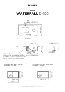 Schock Composite Granite Waterfall 1.0 Bowl & Drainer Rouge Inset/Undermount Kitchen Sink - WATD100RO