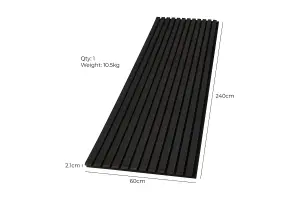 Fuse Acoustic Wooden Wall Panel in Black Oak, 2.4m x 0.6m