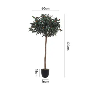 Artificial Plant Fake Olive Tree Home Decorative in Black Plastic Pot H120 cm