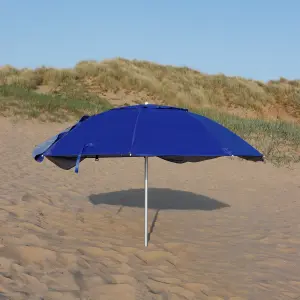 Gardenwize Garden Outdoor Beach 2-in-1 Wind Break & Parasol Umbrella