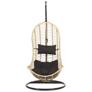 Hanging Chair with Stand PINETO PE Rattan Natural