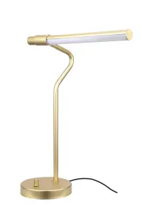 GoodHome Hatfield Pendant Straight Matt Gold effect Integrated LED Table lamp