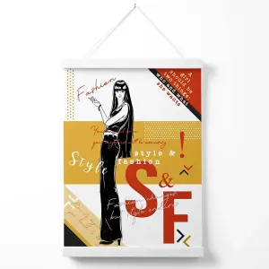 Sketch Quotes Style and Fashion Poster with Hanger / 33cm / White