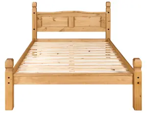 Corona Double Bed Frame Low Foot End 4ft6 Solid Mexican Pine Bedroom