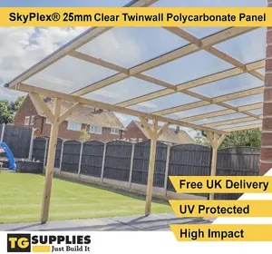 High Impact AntiFog 25mm Clear Polycarbonate Roofing Sheet SkyGlaze - UV Protected Panel - 2100x5000mm