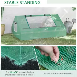 Outsunny 180 x 140 x 80cm Portable Mini Greenhouse with Zipped Windows, Green