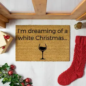 I'm dreaming of a White Wine Christmas Doormat