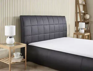 6FT Super King Dorado Luxurious Curved Headboard Faux Leather Black Bed