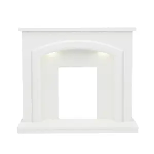 Be Modern Perlita White Fire surround set with Lights included