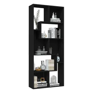 Berkfield Book Cabinet Black 67x24x161 cm Engineered Wood